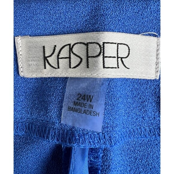 Kasper Womens Plus Size 24W Royal Blue Straight-Leg Pants - Picture 4 of 14